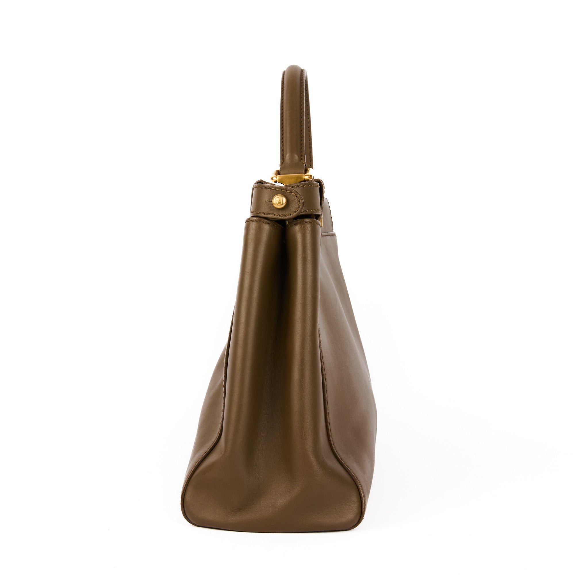 FENDI - Sac à main Peekaboo Medium cuir taupe - Handbag