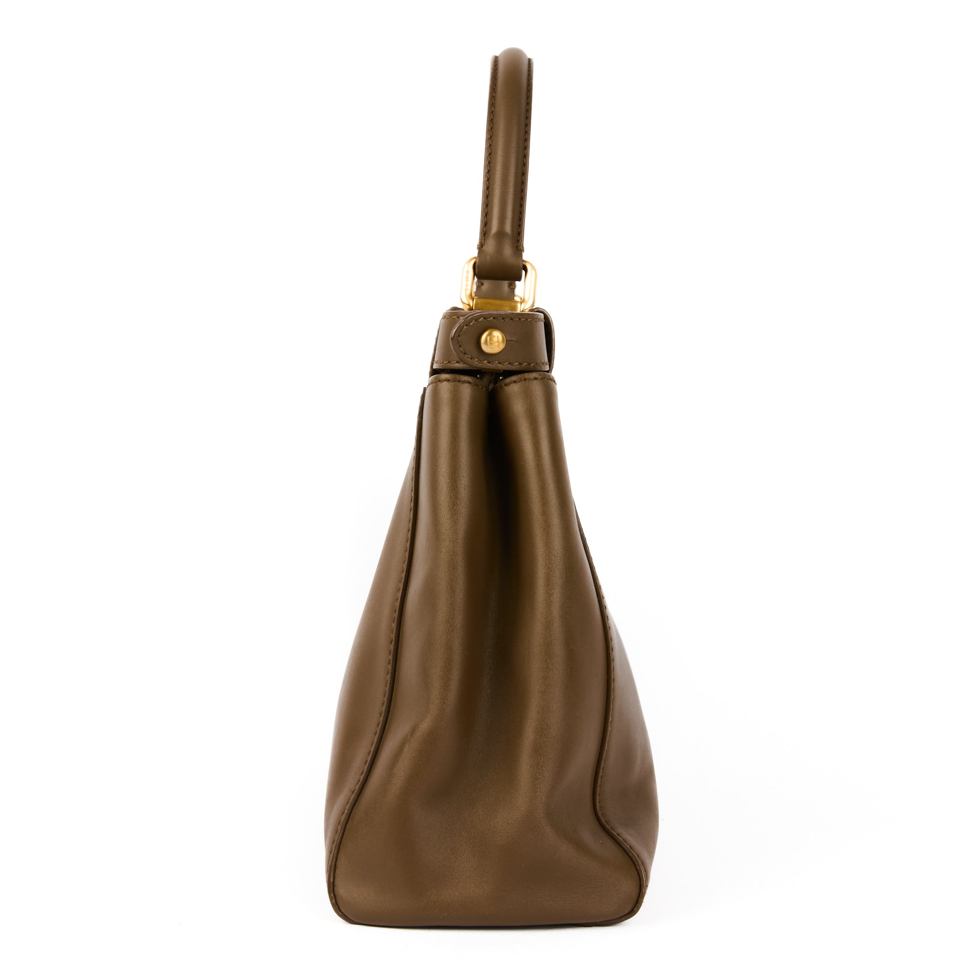 FENDI - Sac à main Peekaboo Medium cuir taupe - Handbag