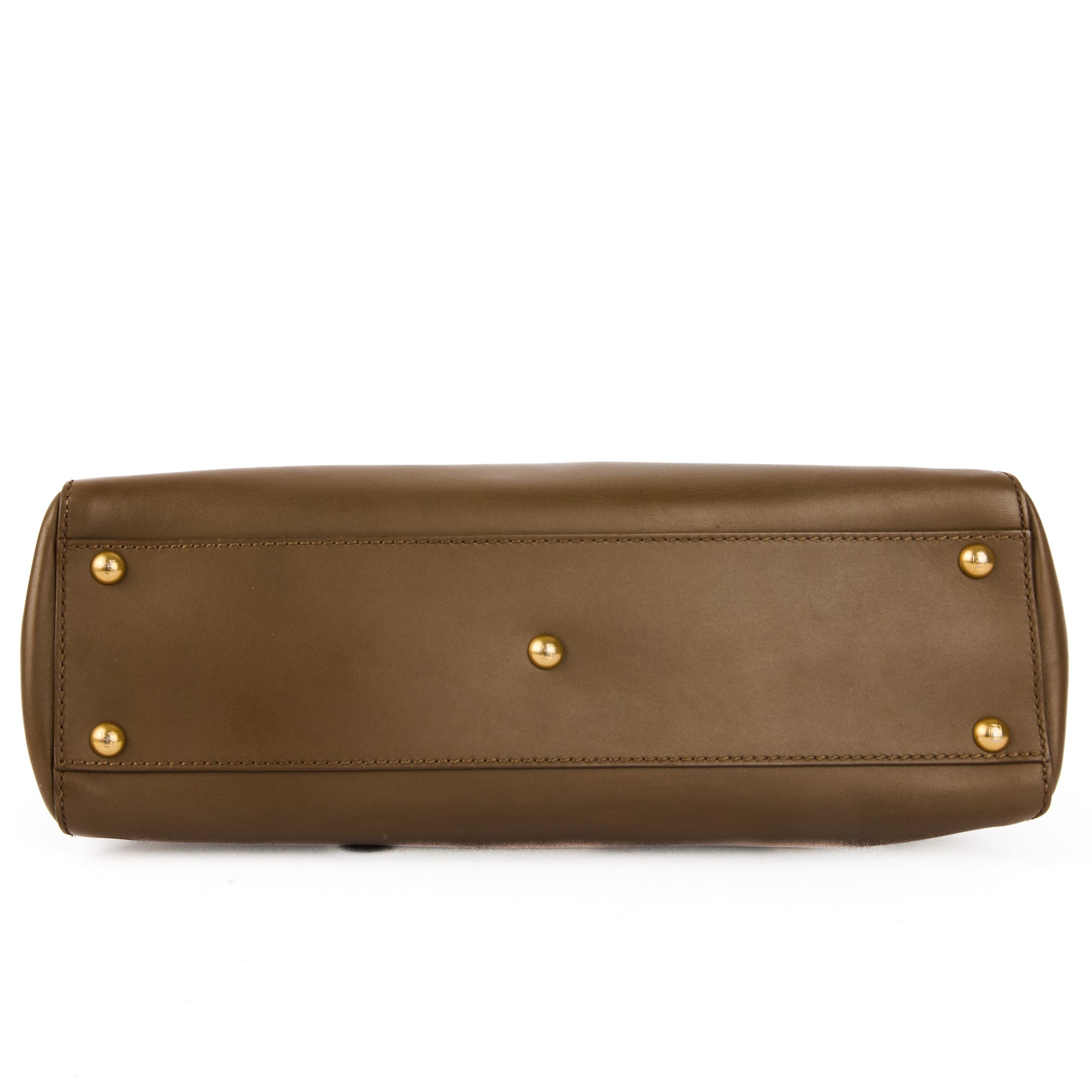 FENDI - Sac à main Peekaboo Medium cuir taupe - Handbag