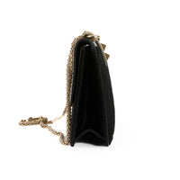 VALENTINO - Sac bandoulière Glamlock cuir python poulain noir - Handbag