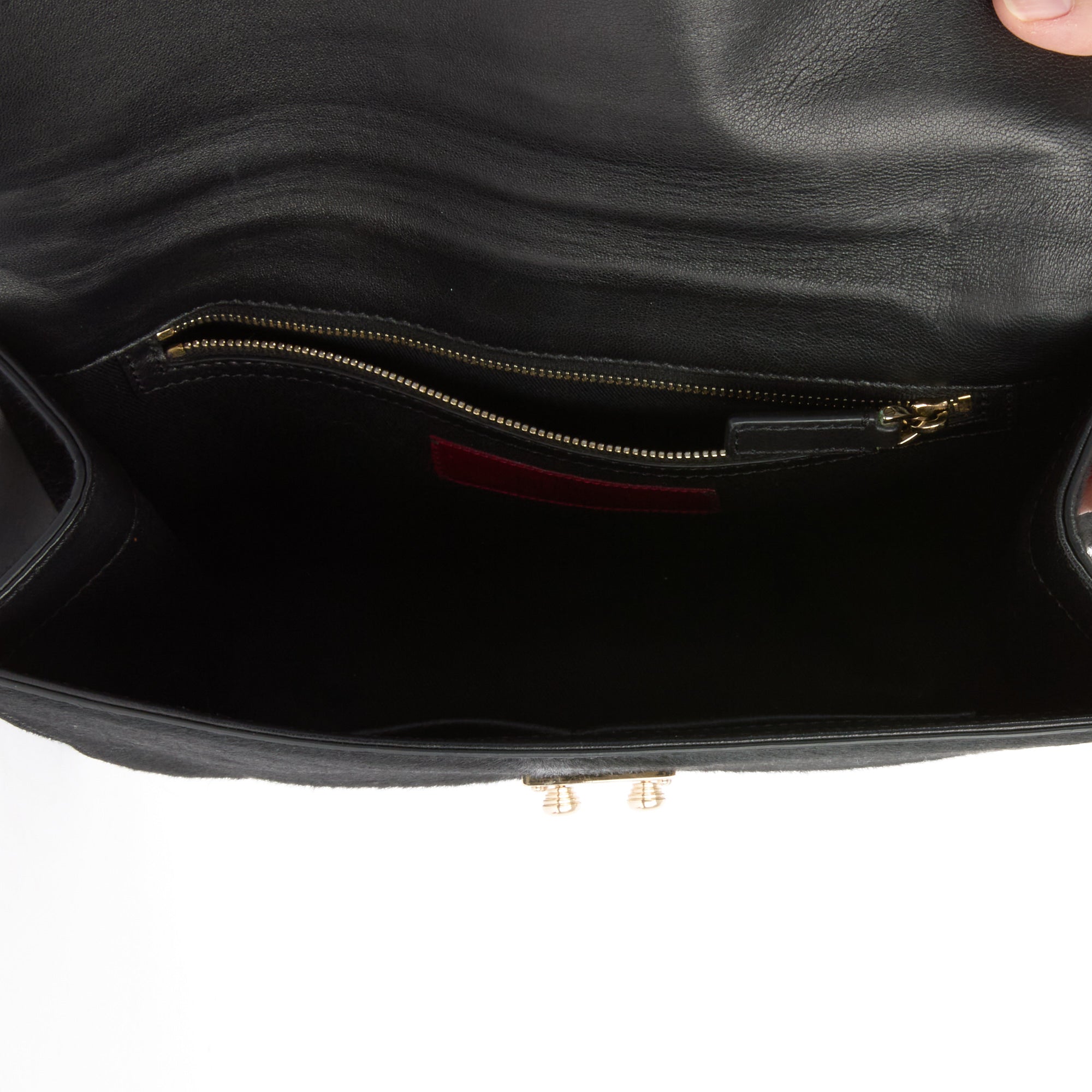 VALENTINO - Sac bandoulière Glamlock cuir python poulain noir - Handbag