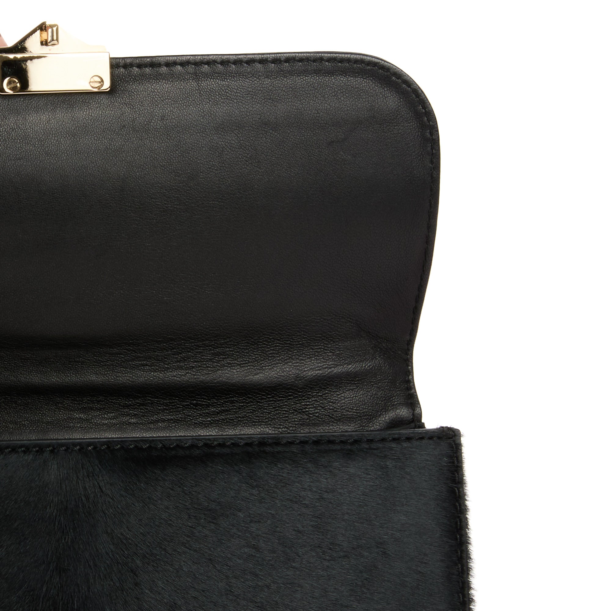 VALENTINO - Sac bandoulière Glamlock cuir python poulain noir - Handbag