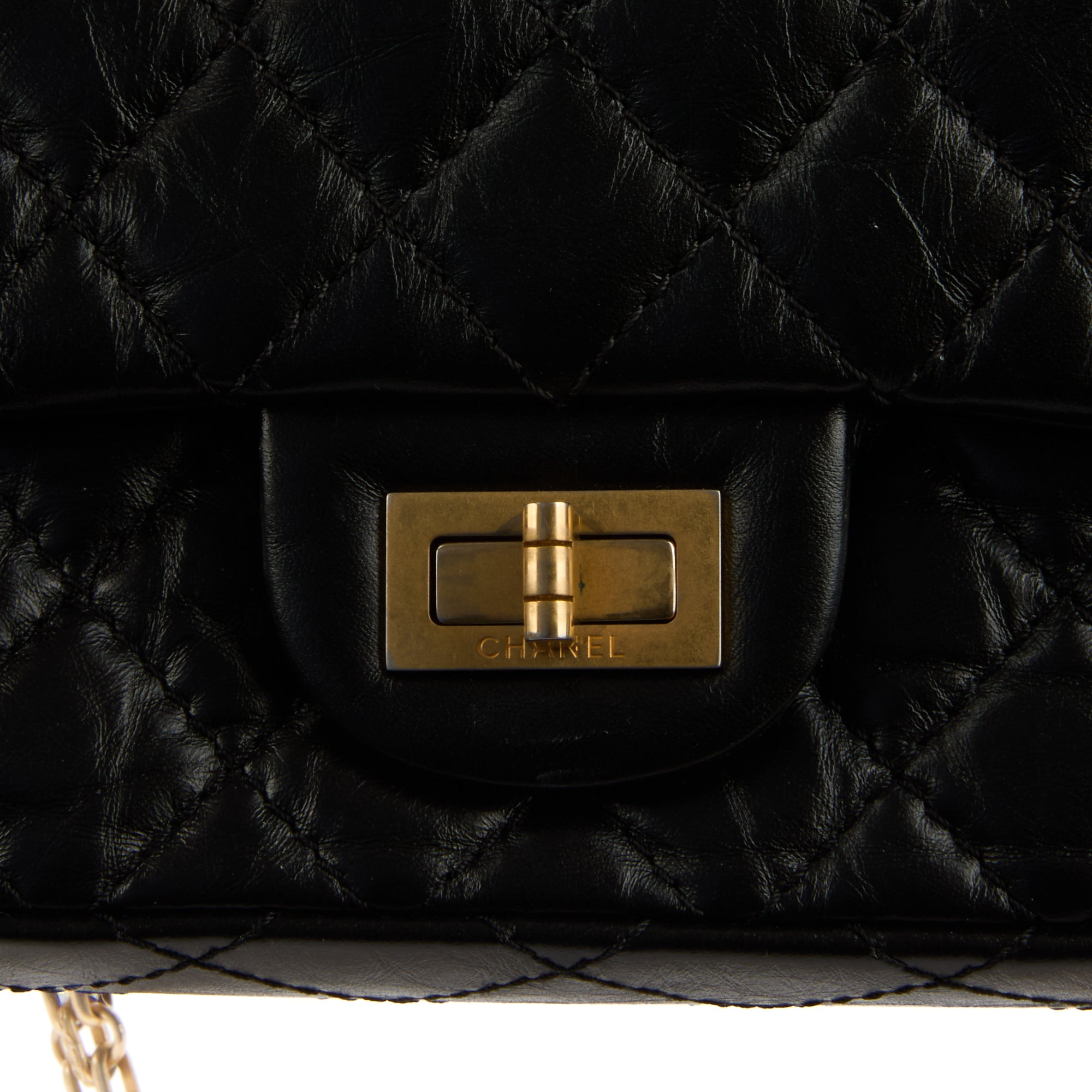 CHANEL - Sac Bandoulière 2.55 Medium cuir noir - Handbag