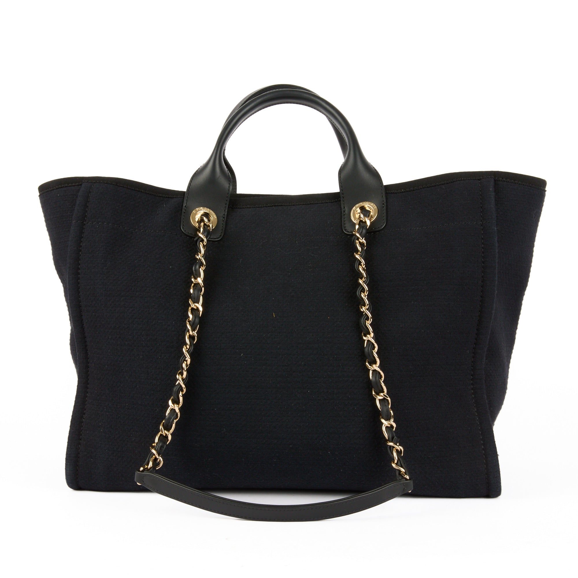 CHANEL - Sac à main Deauville Large toile noire - Handbag