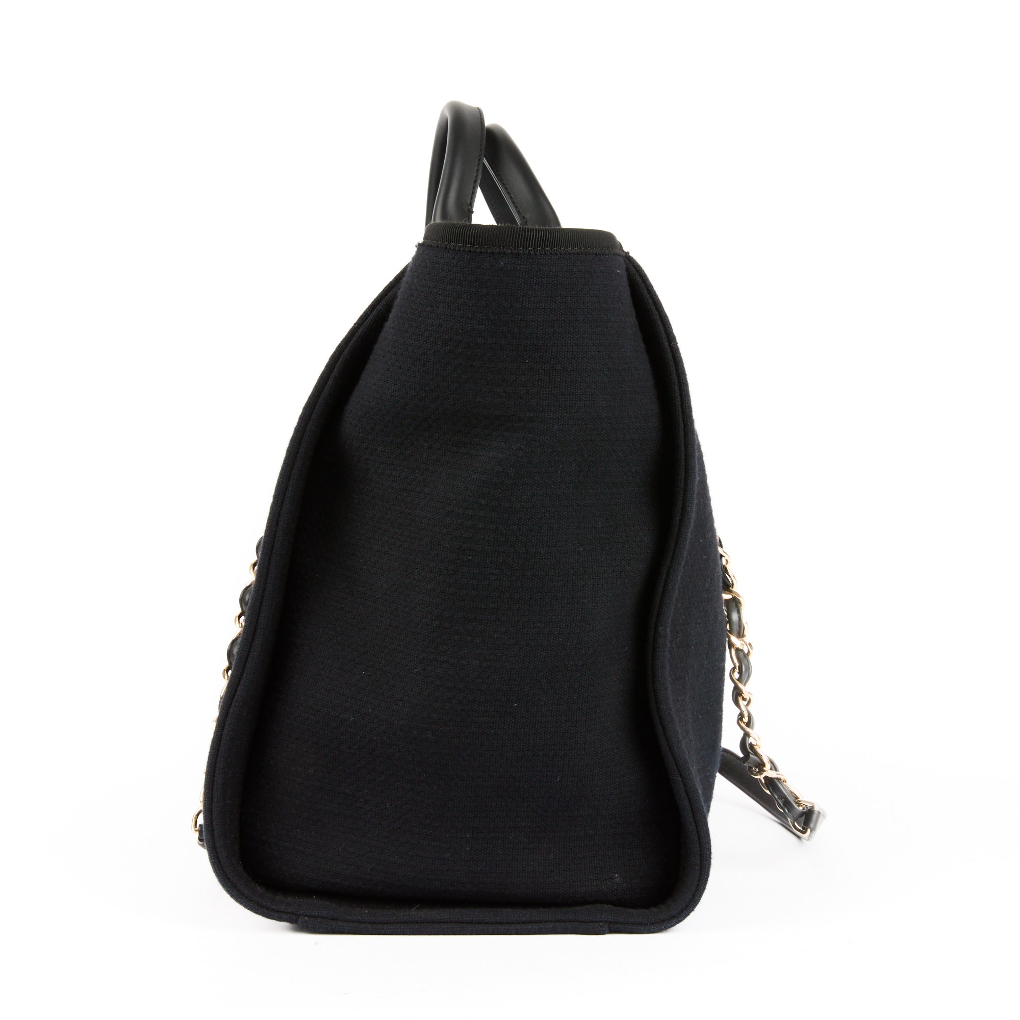 CHANEL - Sac à main Deauville Large toile noire - Handbag