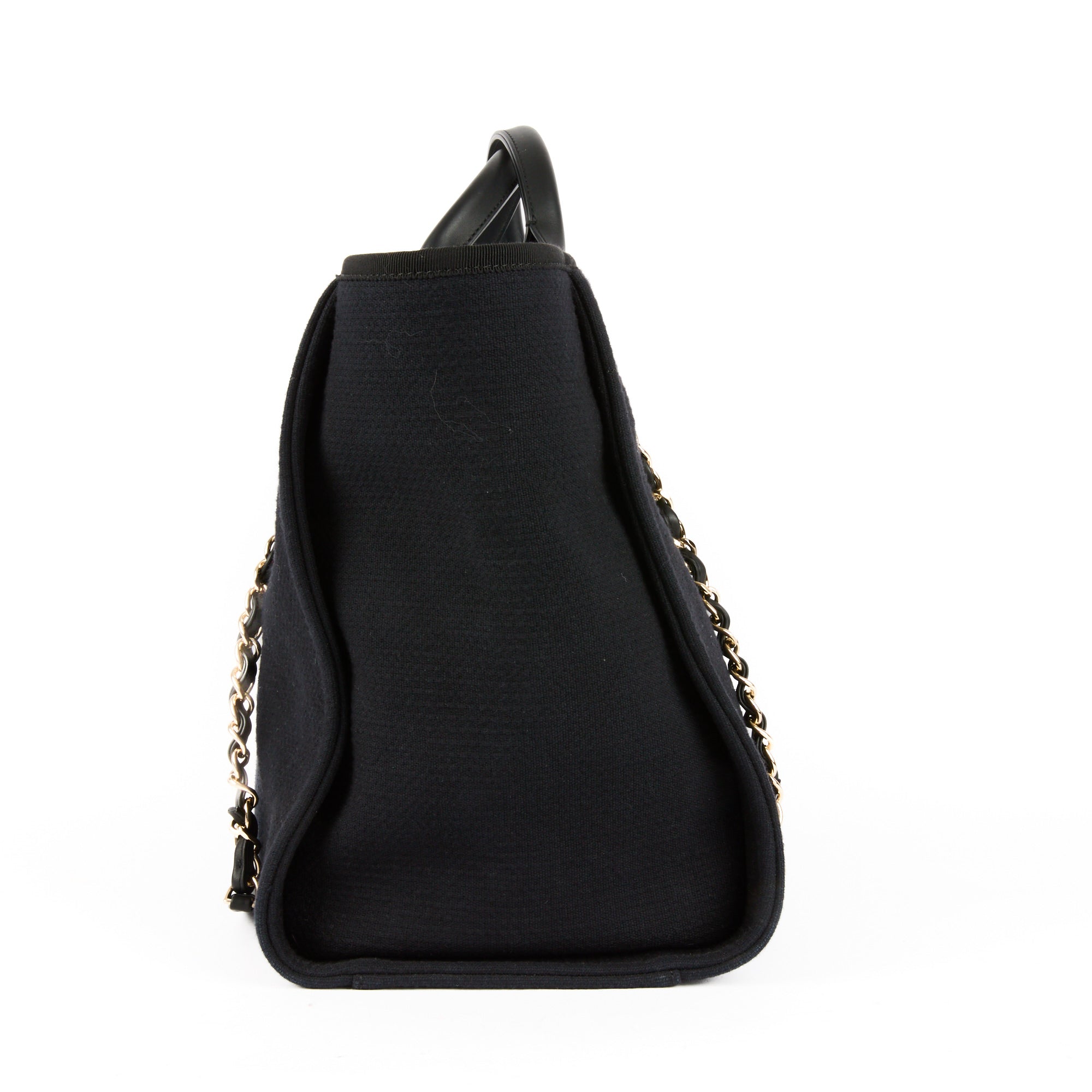 CHANEL - Sac à main Deauville Large toile noire - Handbag