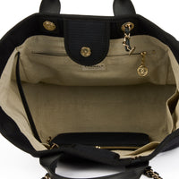 CHANEL - Sac à main Deauville Large toile noire - Handbag