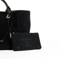 CHANEL - Sac à main Deauville Large toile noire - Handbag