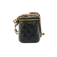 CHANEL - Sac bandoulière Small Vanity perle cuir matelassé - Handbag