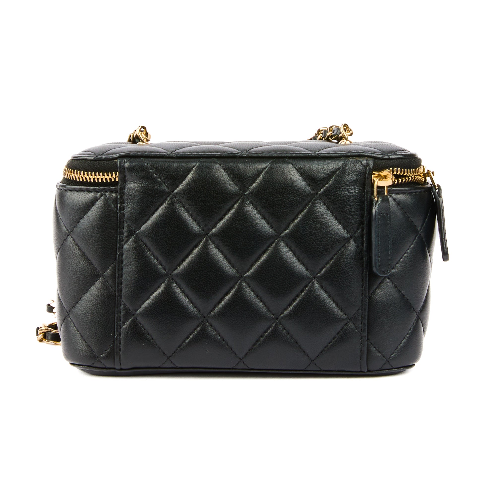 CHANEL - Sac bandoulière Small Vanity perle cuir matelassé - Handbag
