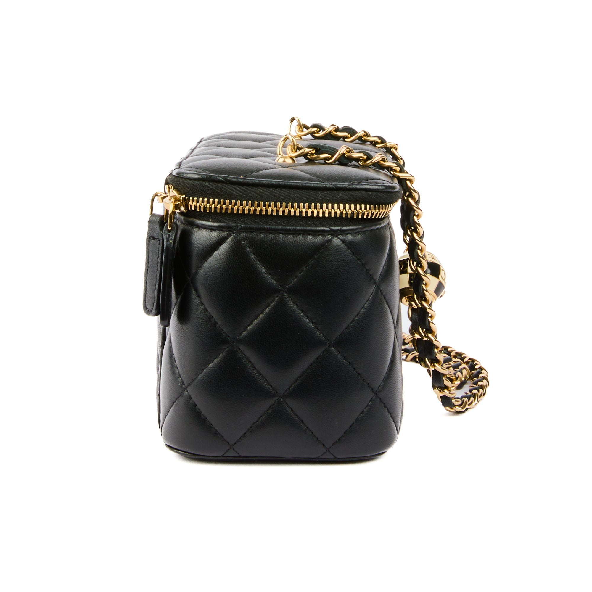 CHANEL - Sac bandoulière Small Vanity perle cuir matelassé - Handbag