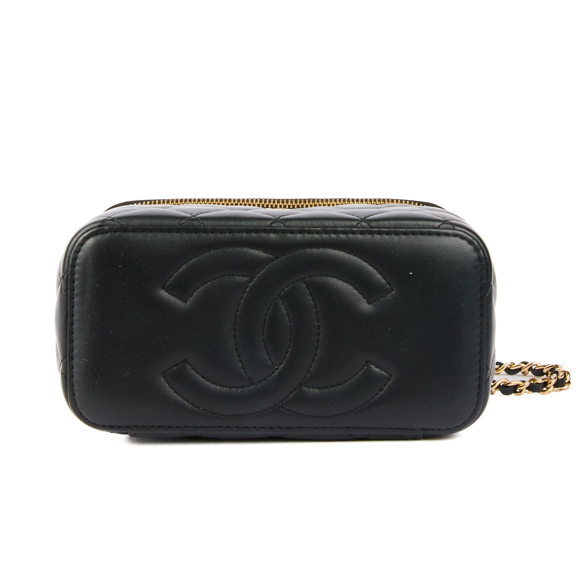 CHANEL - Sac bandoulière Small Vanity perle cuir matelassé - Handbag