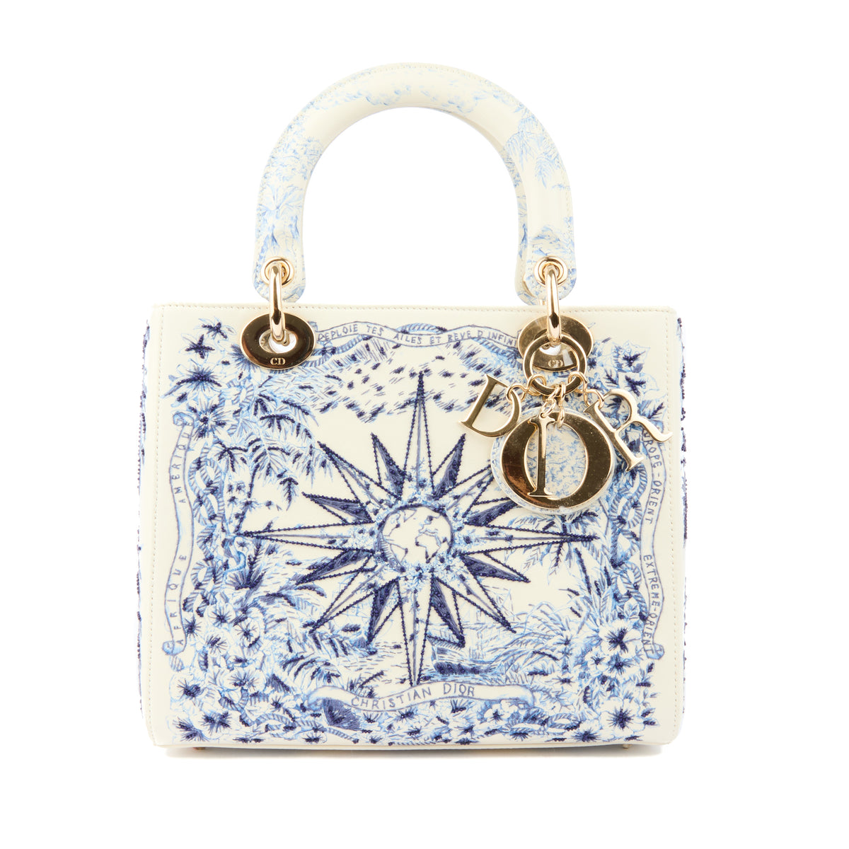 DIOR - Sac à main Lady Dior médium imprimé Rêve d’Infini cuir et broderies - Handbag