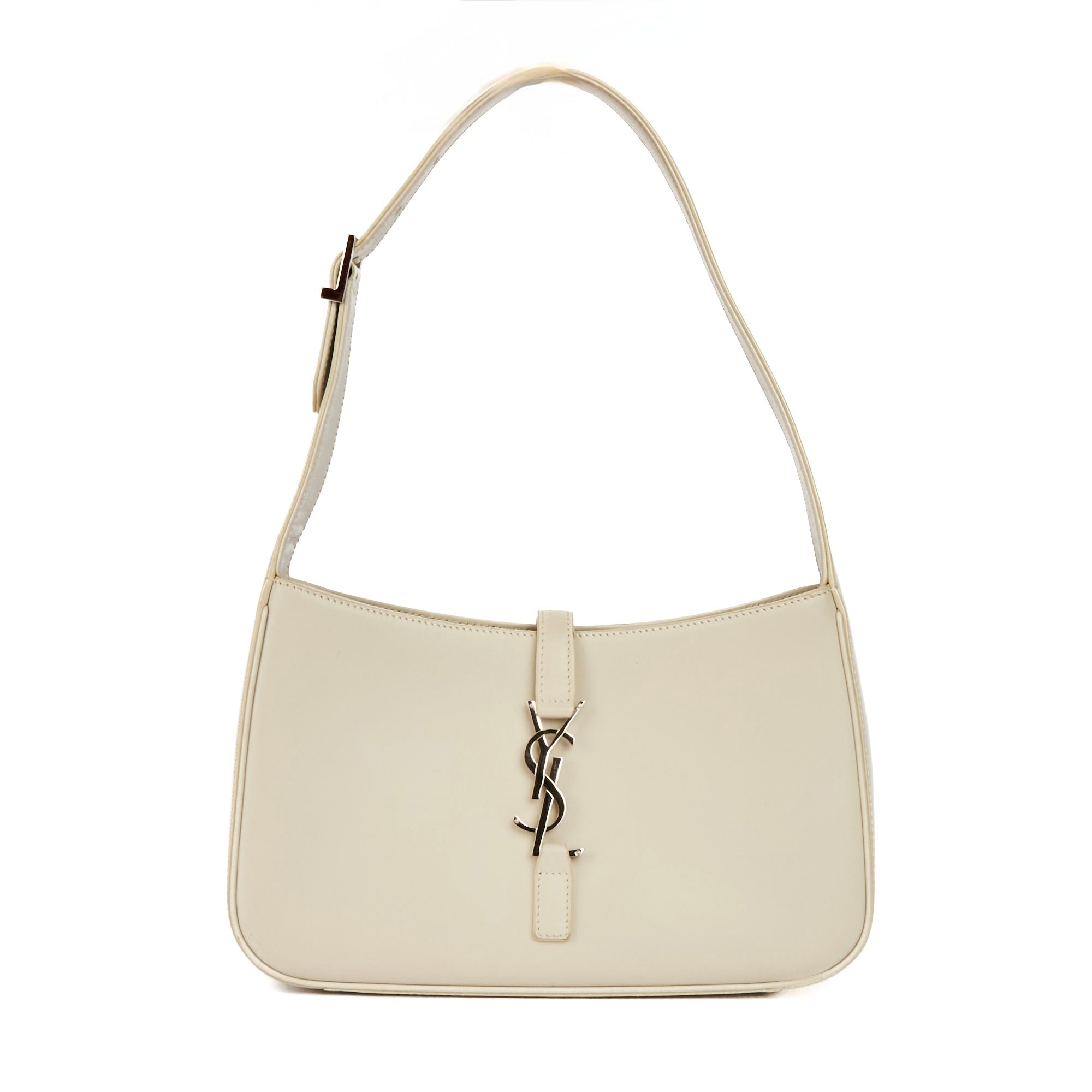 SAINT LAURENT - Sac à main Hobo 5 à 7 cuir gris - Handbag