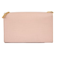 SAINT LAURENT - Sac bandoulière Kate Tassel cuir embossé crocodile rose - Handbag