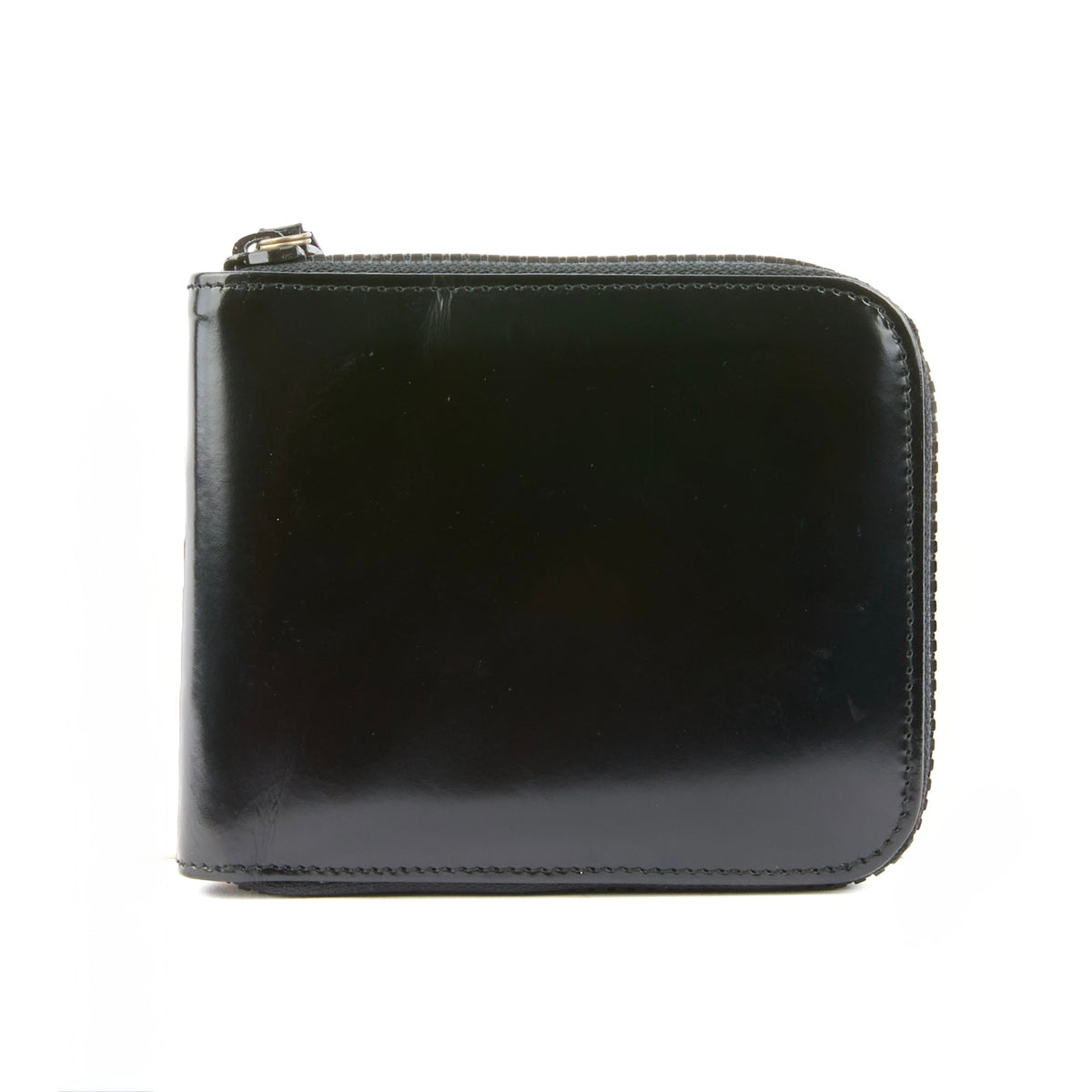 FERRAGAMO - Portefeuille cuir brillant noir - wallet