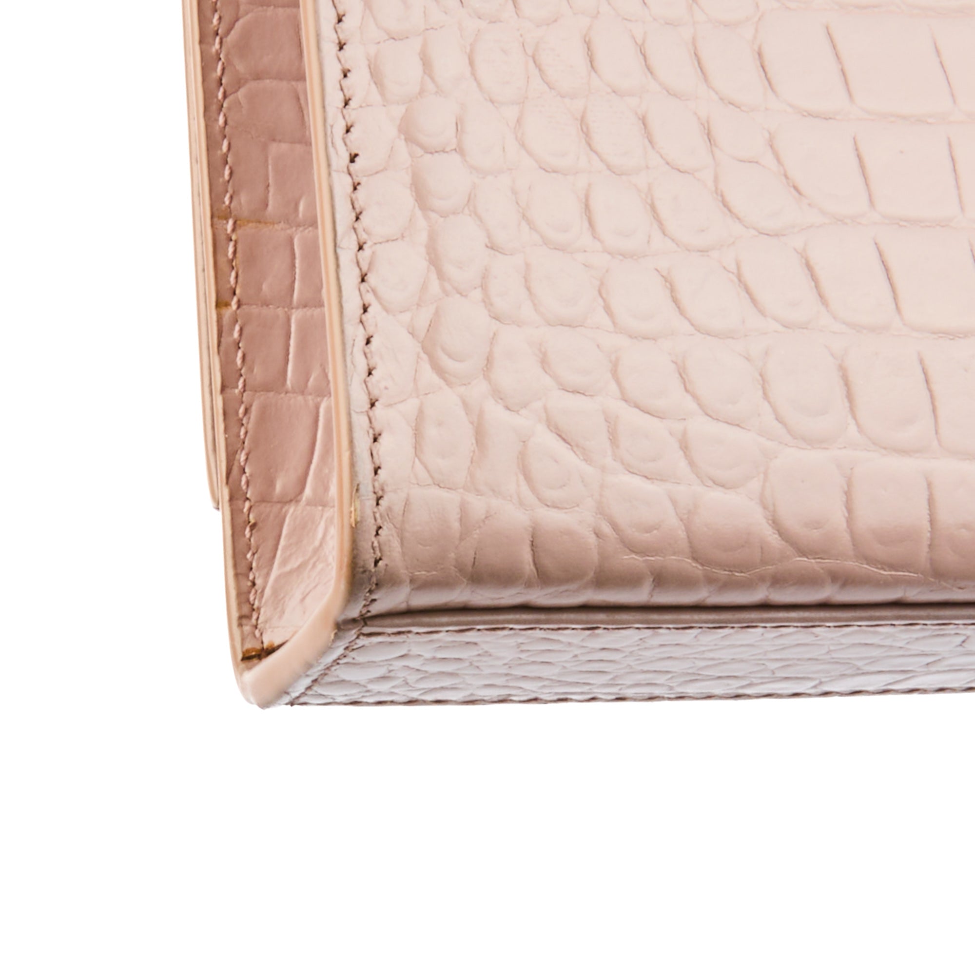 SAINT LAURENT - Sac bandoulière Kate Tassel cuir embossé crocodile rose - Handbag