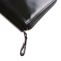 FERRAGAMO - Portefeuille cuir brillant noir - wallet