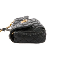 CHANEL - Sac bandoulière Retro chain Accordion cuir matelassé noir - Handbag