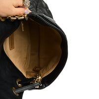 CHANEL - Sac bandoulière Retro chain Accordion cuir matelassé noir - Handbag