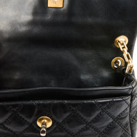 CHANEL - Sac bandoulière Retro chain Accordion cuir matelassé noir - Handbag