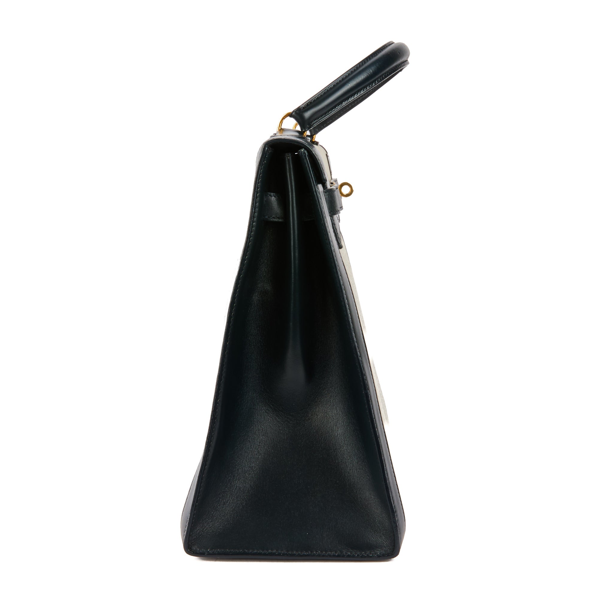 HERMES - Sac à main Kelly 35 Sellier toile et cuir swift beige - Handbag