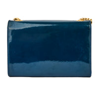 SAINT LAURENT - Sac bandoulière Mini Kate cuir vernis Bleu - Handbag