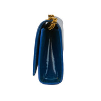 SAINT LAURENT - Sac bandoulière Mini Kate cuir vernis Bleu - Handbag