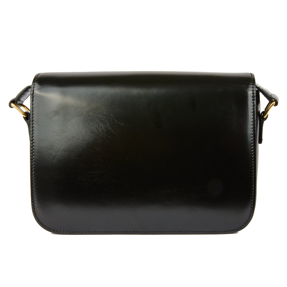 CELINE - Sac bandoulière Triomphe Classique Medium en cuir noir - Handbag