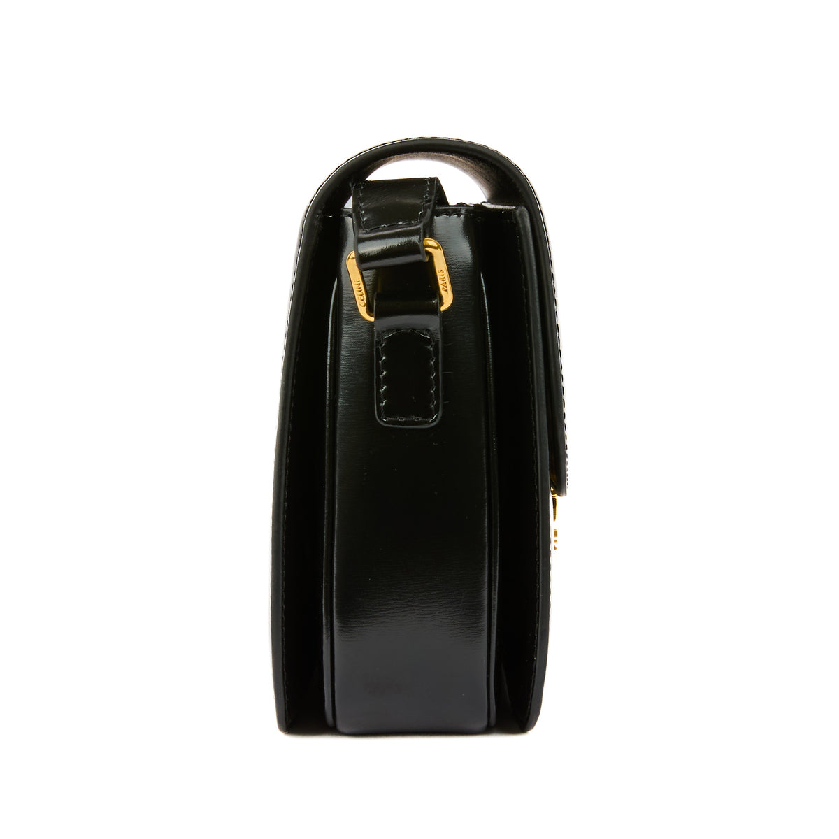 CELINE - Sac bandoulière Triomphe Classique Medium en cuir noir - Handbag
