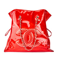 CHANEL - Sac à main Bon Bon en cuir vernis rouge - Handbag
