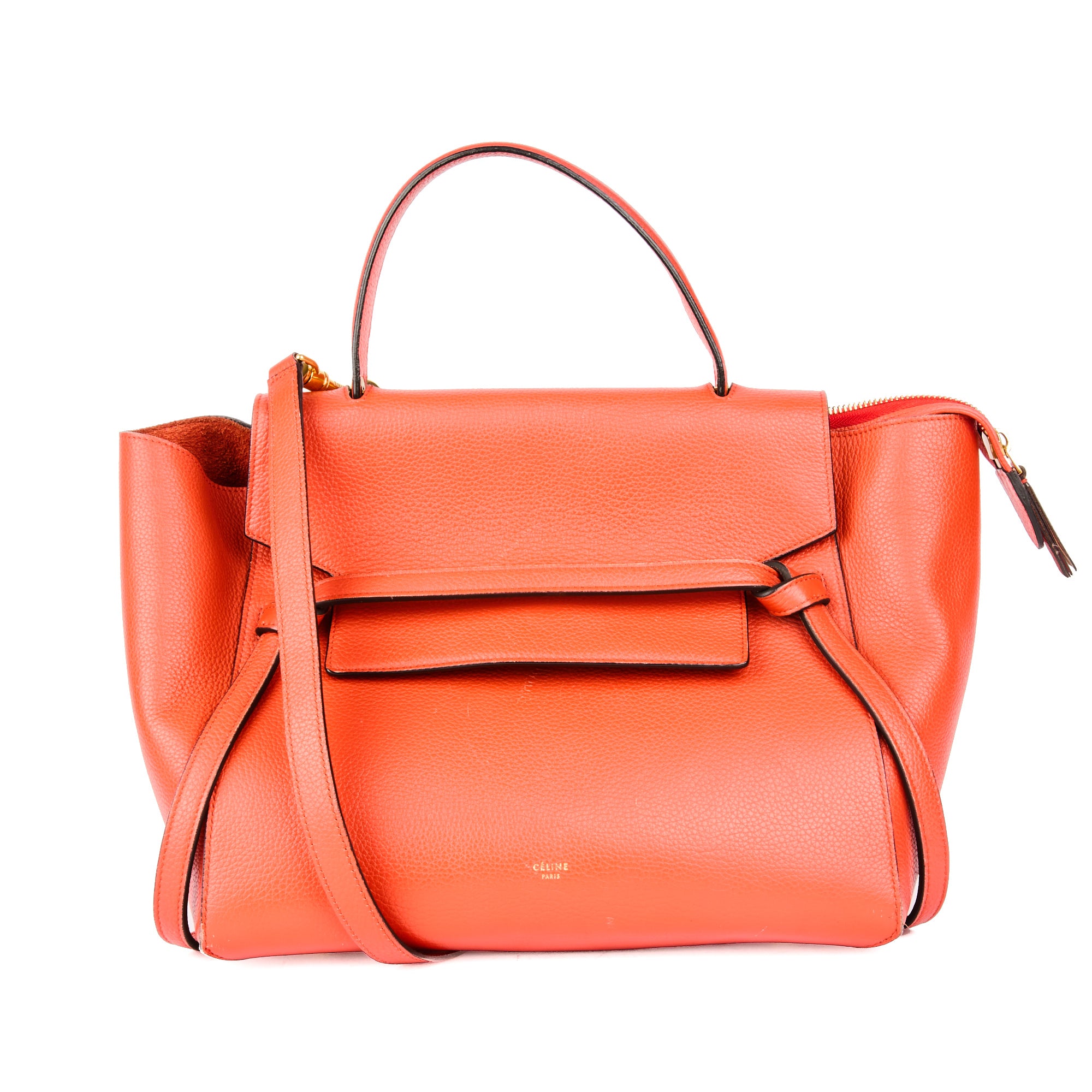 CELINE - Sac à main Belt Large cuir orange - Hand bag