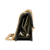 CHANEL - Sac à main Classique Long cuir Vernis Bleu - Handbag