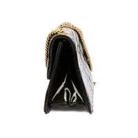 CHANEL - Sac à main Classique Long cuir Vernis Bleu - Handbag