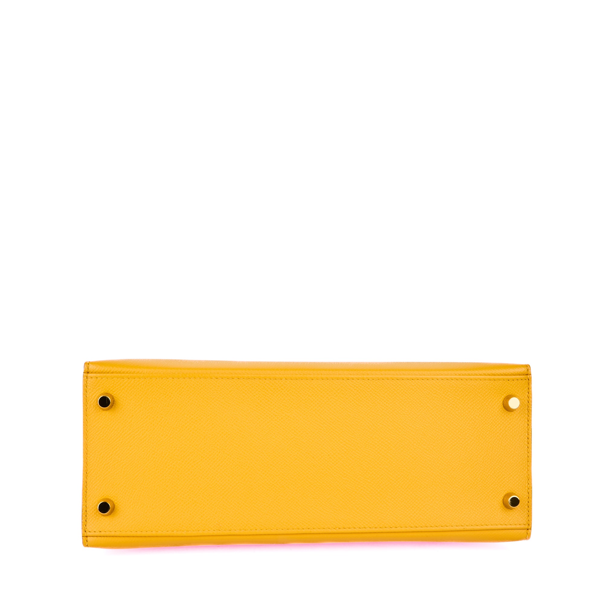 HERMES - Sac Kelly 28 cuir epsom Jaune Amber - Handbag