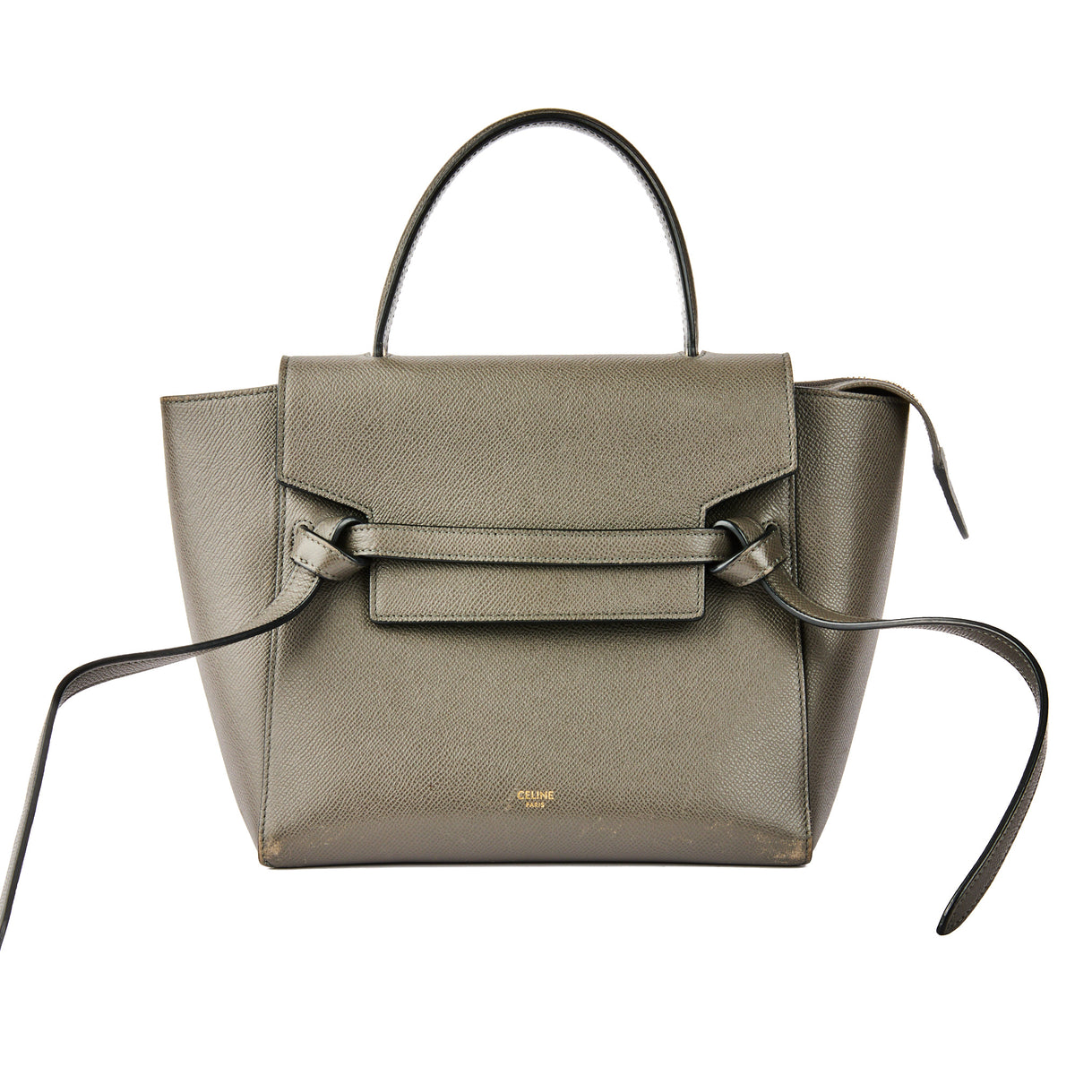 CELINE - Sac à main Belt cuir gris - Handbag