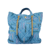 CHANEL - Sac à main Cabas denim Mood shopping bag bleu - Handbag