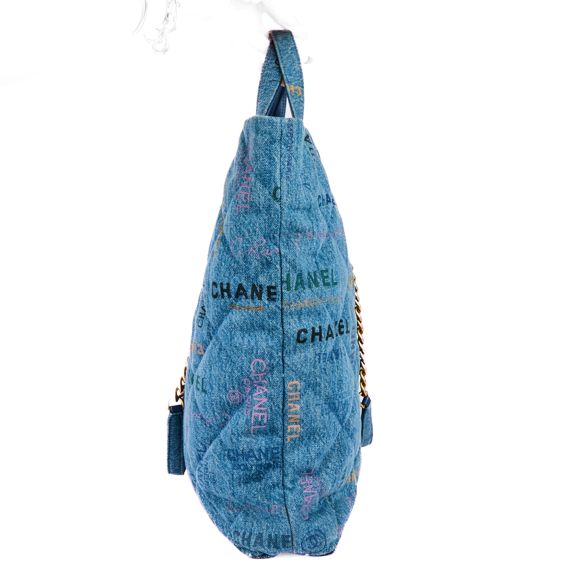CHANEL - Sac à main Cabas denim Mood shopping bag bleu - Handbag