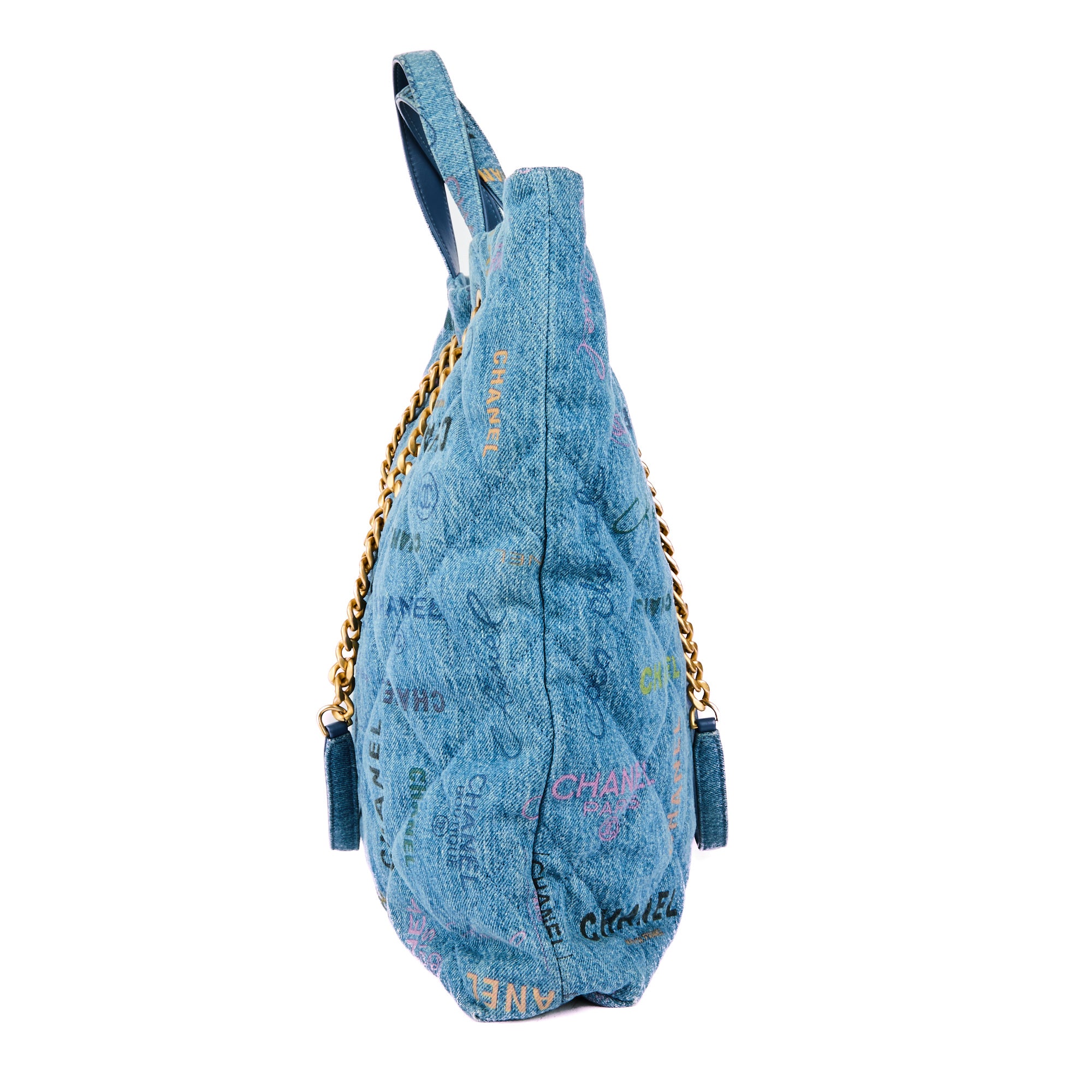 CHANEL - Sac à main Cabas denim Mood shopping bag bleu - Handbag
