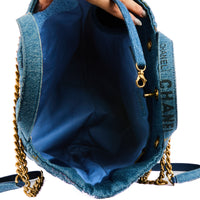 CHANEL - Sac à main Cabas denim Mood shopping bag bleu - Handbag