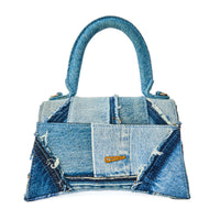 BALENCIAGA - Sac à main petit Hourglass denim - Handbag