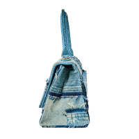 BALENCIAGA - Sac à main petit Hourglass denim - Handbag