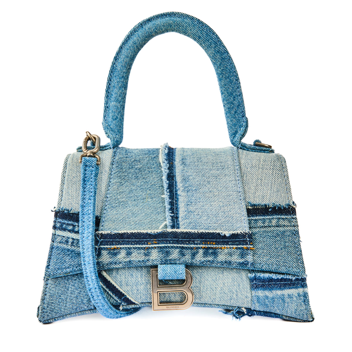 BALENCIAGA - Sac à main petit Hourglass denim - Handbag