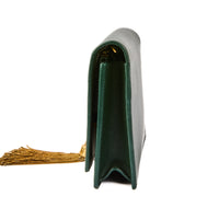 SAINT LAURENT - Sac bandoulière Mini Kate tassel cuir vert - Handbag