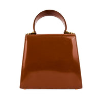FERRAGAMO - Sac à main Top handle cuir vernis marron - Handbag