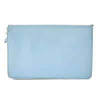 PRADA - Sac bandoulière wallet cuir Saffiano cuir bleu - Handbag