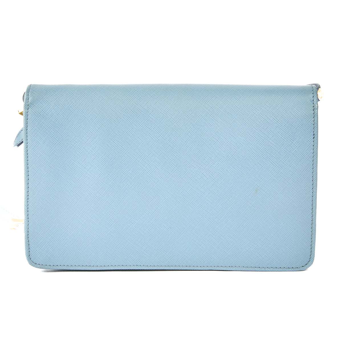 PRADA - Sac bandoulière wallet cuir Saffiano cuir bleu - Handbag