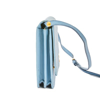 PRADA - Sac bandoulière wallet cuir Saffiano cuir bleu - Handbag