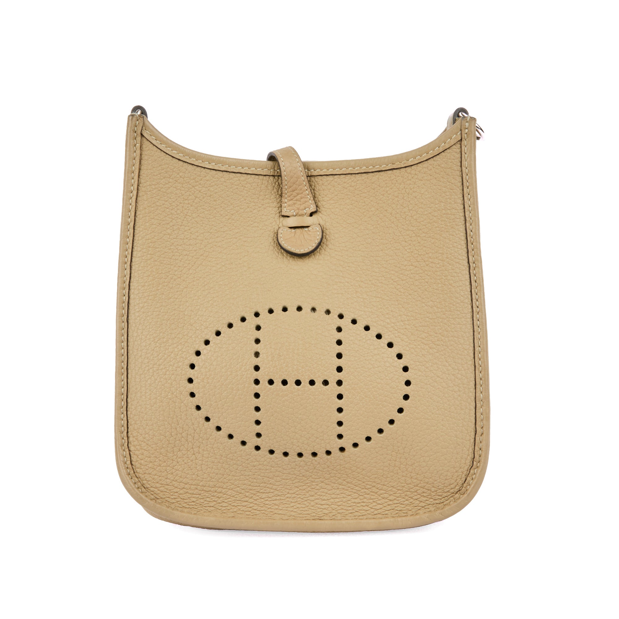 HERMES - Sac bandoulière Mini Evelyne cuir clémence Beige Marfa - Handbag