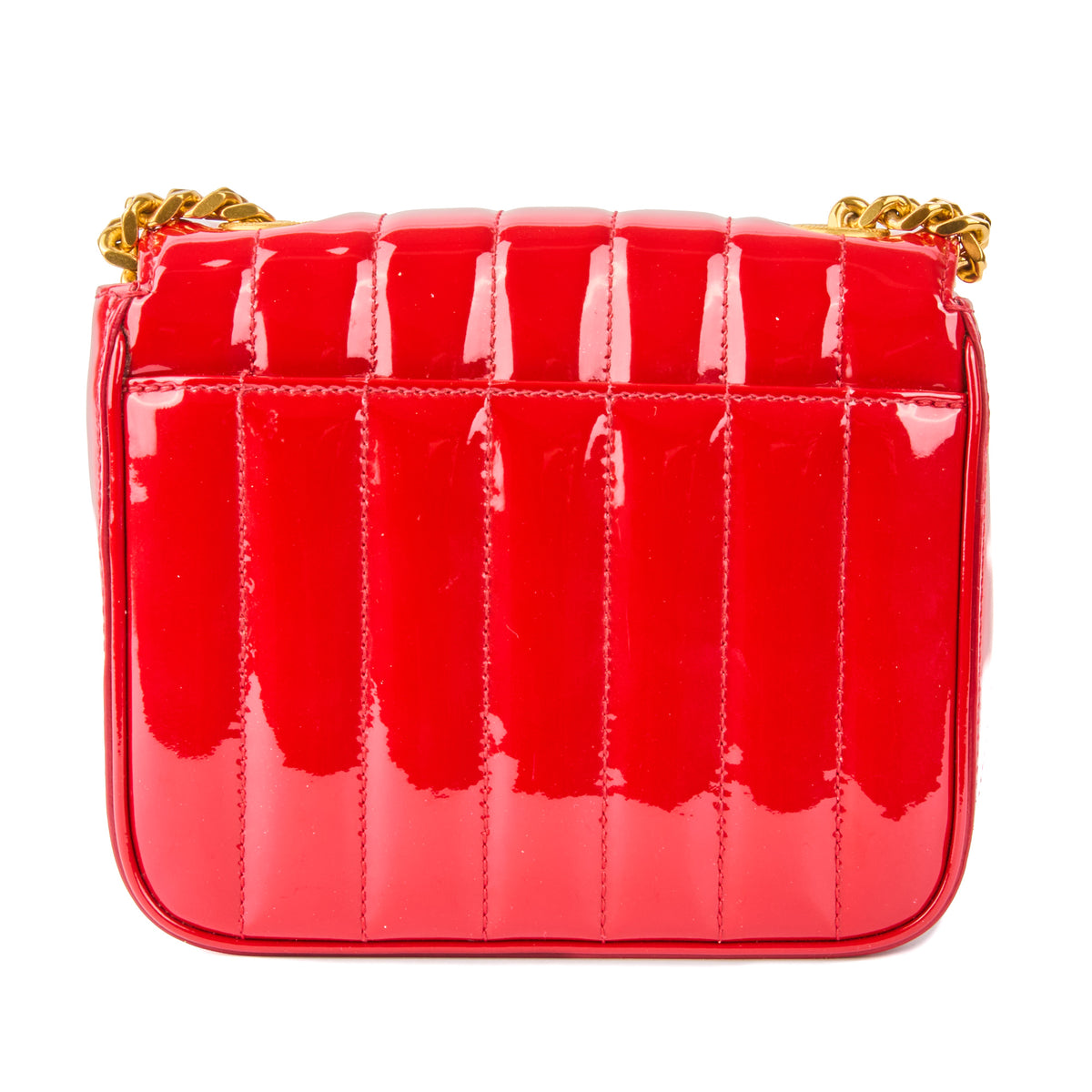 SAINT LAURENT - Sac bandoulière Vicky en cuir vernis rouge - Handbag